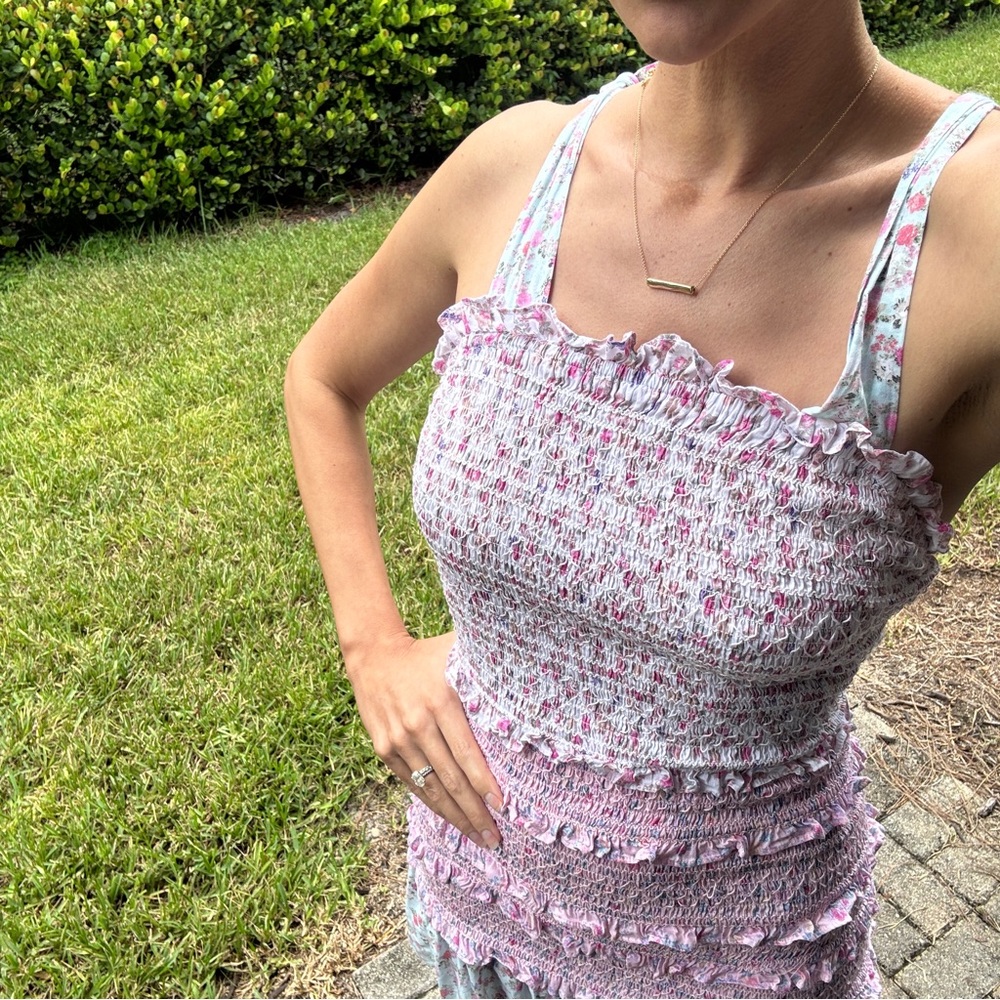 Love Shack Fancy x Target - Floral Pink, Blue and White Dress - Picture 2 of 5
